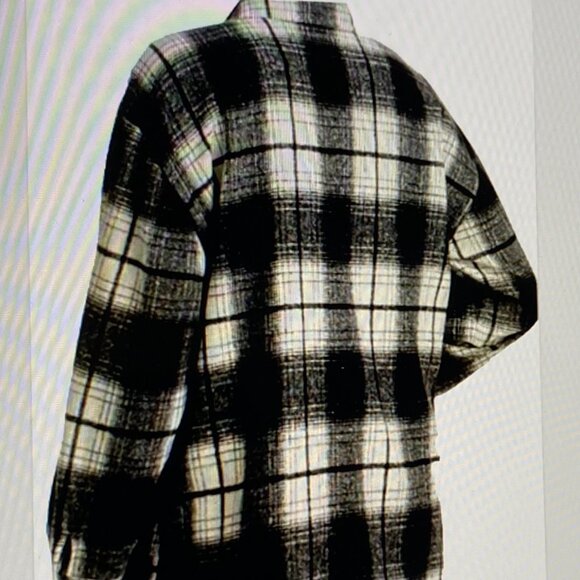 STEVE MADDEN LADIES FLANNEL SHIRT MED EX COND - Picture 2 of 5
